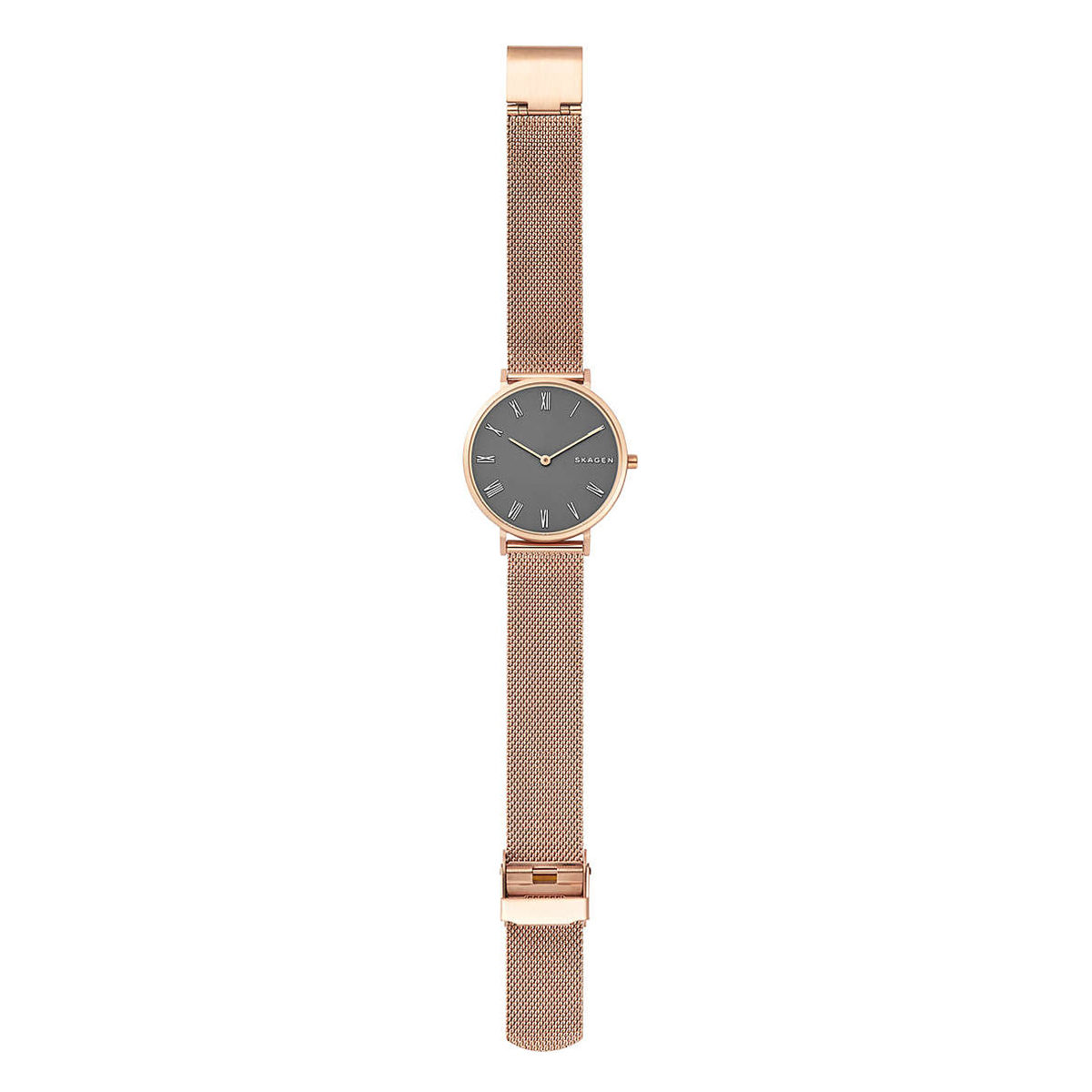 Skagen Hald Slim Rose Gold Mesh Watch - Image 3