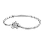 Pandora Moments Asymmetric Star Clasp Snake Chain Βραχιόλι