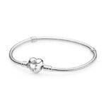 Pandora Moments Heart Clasp Snake Chain Βραχιόλι