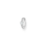 Thomas Sabo Pavé Silver Hoop Tiny Heart Single Σκουλαρίκι
