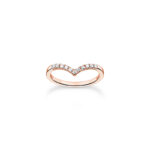 Thomas Sabo V-Shape White Stones Rose Δαχτυλίδι