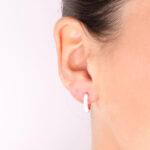 BySimon White Enamel Rose Κρικάκια - Image 2