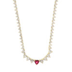 BySimon Red Heart Riviera Gold Κολιέ