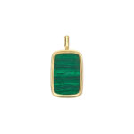 Ti Sento Rectangular Malachite & Turquoise Stone Gold Μενταγιόν - Image 4