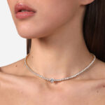 Chiara Ferragni First Love White Heart Gold Choker Κολιέ - Image 2
