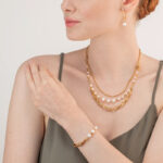 Coeur De Lion Freshwater Pearls & Chunky Chain Navette Gold Βραχιόλι - Image 2