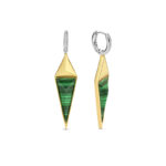 Ti Sento Diamond Shape Malachite Pendants Κρικάκια