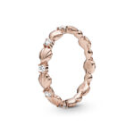 Pandora Moments Sparkling Seashell Band Rose Δαχτυλίδι