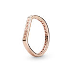 Pandora Signature Logo Bar Stacking Rose Δαχτυλίδι