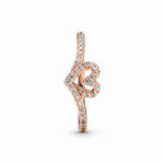 Pandora Timeless Sparkling Wishbone Heart Rose Δαχτυλίδι - Image 2