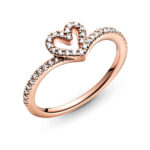 Pandora Timeless Sparkling Wishbone Heart Rose Δαχτυλίδι - Image 3