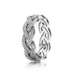 Pandora Sparkling Braid Clear Δαχτυλίδι