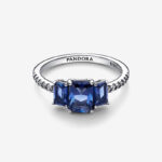 Pandora Timeless Blue Rectangular Three Stone Sparkling Δαχτυλίδι - Image 3