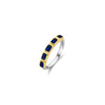 Ti Sento Row Opulent Blue Stones Slim Gold Δαχτυλίδι