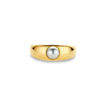Ti Sento White Pearl Bold Gold Δαχτυλίδι - Image 3