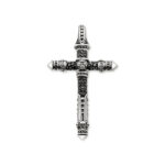 Thomas Sabo Skulls Black Stones Cross Silver Μενταγιόν