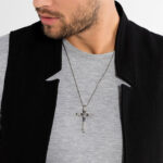 Thomas Sabo Skulls Black Stones Cross Silver Μενταγιόν - Image 3