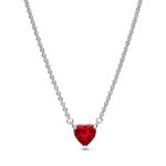 Sparkling Heart Halo Pendant Collier Κολιέ