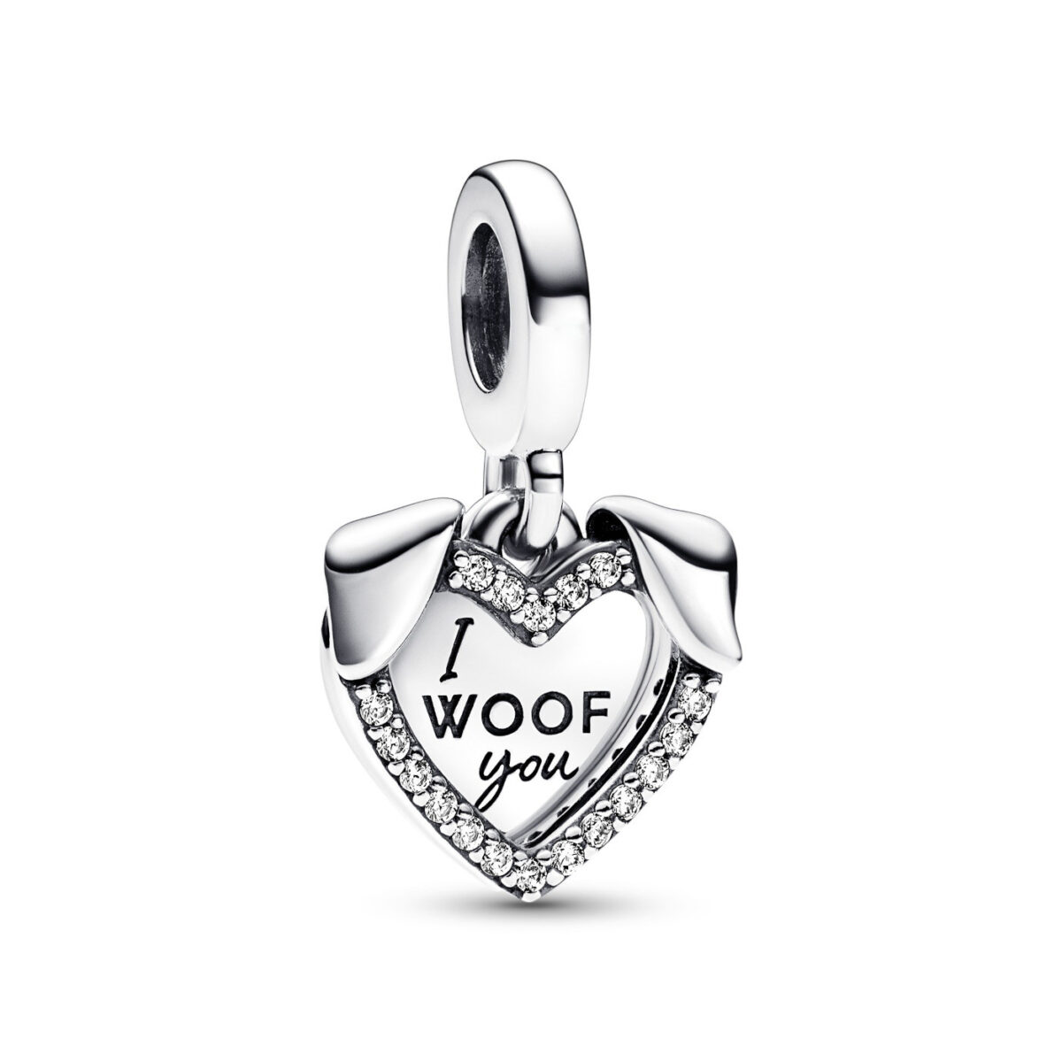 Pandora Σύμβολο Heart & Dog Double Dangle Charm - Image 1