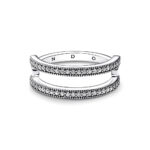 Pandora Signature Logo & Pavé Double Band Δαχτυλίδι - Image 3