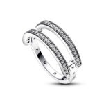Pandora Signature Logo & Pavé Double Band Δαχτυλίδι - Image 2