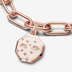 Pandora Me Οκτάγωνο με Επίστρωση Χρυσού & Λευκό Σμάλτο - Image 5