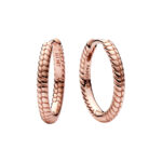 Pandora Σκουλαρίκια Κρίκοι με Επίστρωση Ροζ Χρυσού