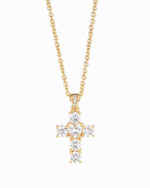 Chiara Ferragni Croci White Κολιέ Χρυσός Σταυρός με πέτρες