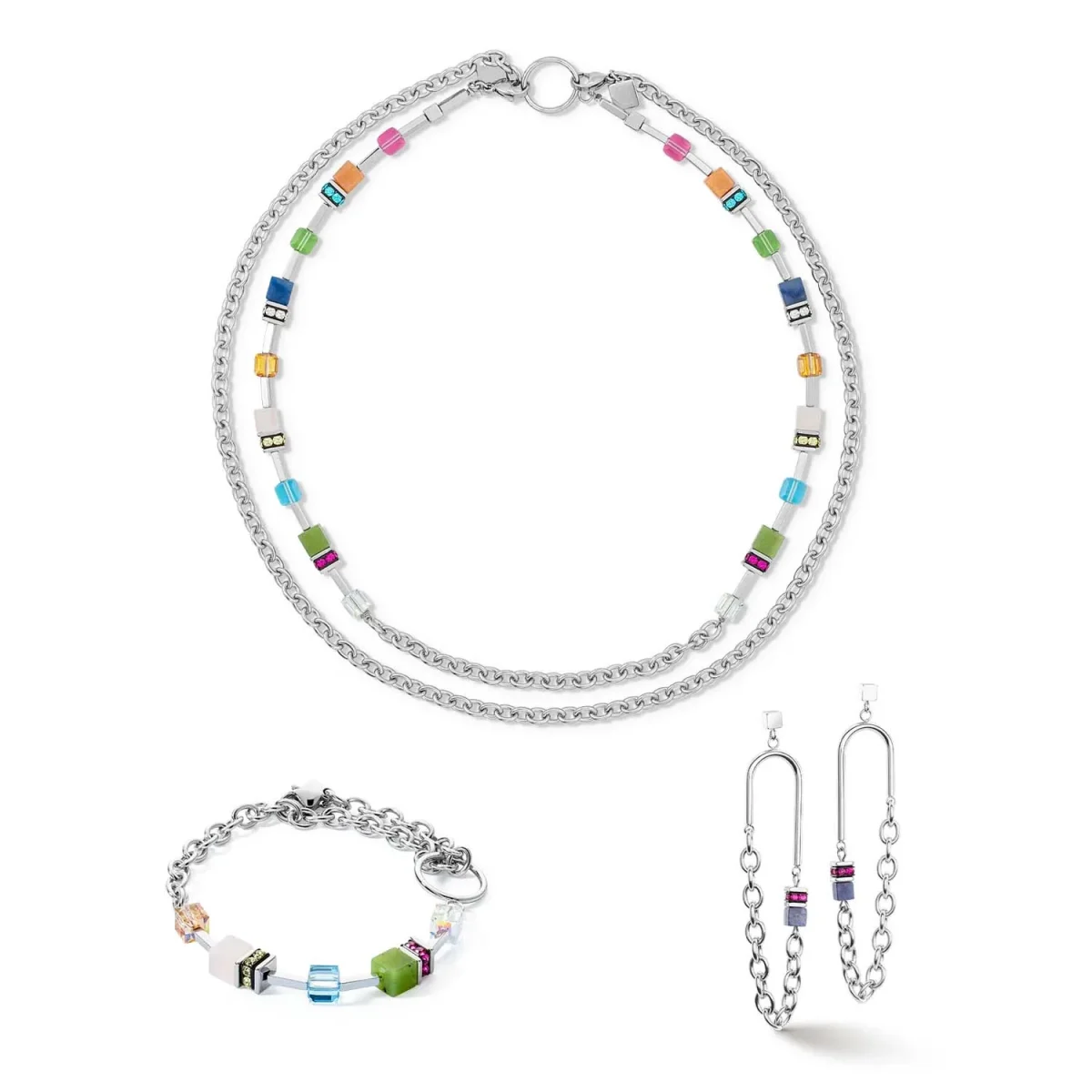 Coeur De Lion Βραχιόλι GeoCUBE® Iconic Boho Silver Multicolor - Image 2