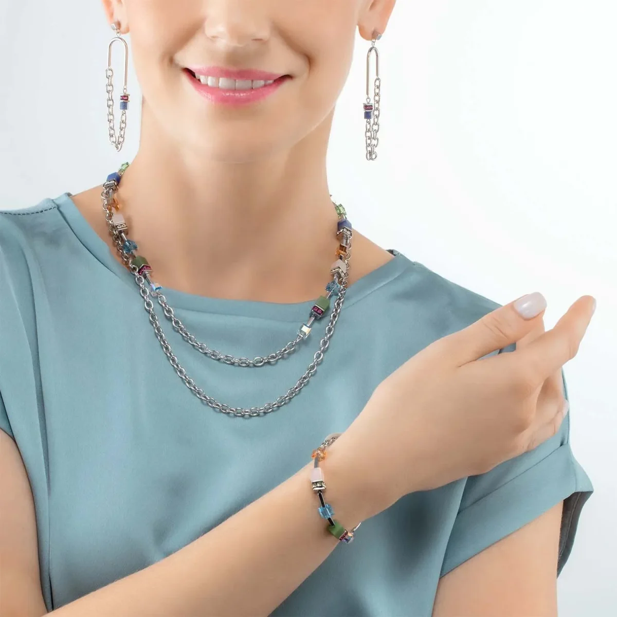 Coeur De Lion Βραχιόλι GeoCUBE® Iconic Boho Silver Multicolor - Image 3