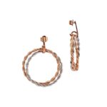 Boccadamo Rose Gold Large Double Torchon Κρίκοι