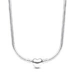 Pandora Moments Heart Clasp Snake Chain Κολιέ - Image 2