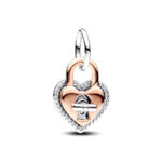 Pandora Moments Two-Tone Twistable Heart Padlock Dangle Σύμβολο