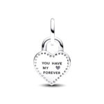 Pandora Moments Two-Tone Twistable Heart Padlock Dangle Σύμβολο - Image 2