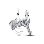 Pandora Moments Splittable Heart & Key Dangle Σύμβολο