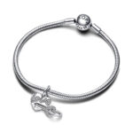 Pandora Moments Splittable Heart & Key Dangle Σύμβολο - Image 3