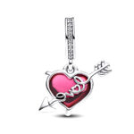 Pandora Moments Red Heart & Arrow Murano Glass Dangle Σύμβολο - Image 2