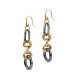 Boccadamo Yellow Bronze & Ruthenium Intertwined Chain Σκουλαρίκια