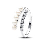Pandora Timeless Freshwater Pearls & Pavé Open Δαχτυλίδι
