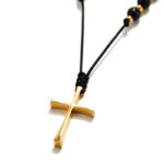 Chrysostomos Ανδρικό Χειροποίητο Κολιέ με Λάβα, Αιματίτη & Σταυρό - Image 2