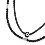 Chrysostomos Ανδρικό Χειροποίητο  Δίσειρο Κολιέ με Όνυχα & Ματάκι - Image 2