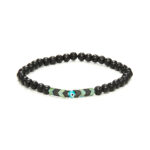 Chrysostomos Ανδρικό Xειροποίητο Βραχιόλι με Λάβα & Ματάκι