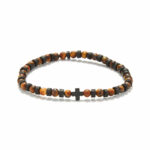 Chrysostomos Ανδρικό Βραχιόλι με Μάτι της Τίγρης & Σταυρό