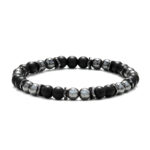 Chrysostomos Ανδρικό Xειροποίητο Βραχιόλι με Όνυχα & Αιματίτη