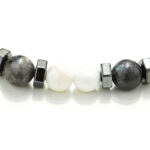 Chrysostomos Ανδρικό Βραχιόλι με Λευκό Αχάτη & Αιματίτη - Image 2