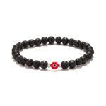 Chrysostomos Ανδρικό Χειροποίητο Βραχιόλι με Λάβα & Ματάκι