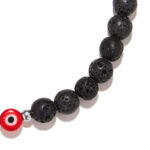 Chrysostomos Ανδρικό Χειροποίητο Βραχιόλι με Λάβα & Ματάκι - Image 2