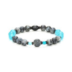 Chrysostomos Ανδρικό Xειροποίητο Βραχιόλι με Λαρβικίτη & Αχάτη