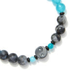 Chrysostomos Ανδρικό Xειροποίητο Βραχιόλι με Λαρβικίτη & Αχάτη - Image 2