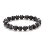 Chrysostomos Ανδρικό Χειροποίητο Βραχιόλι με Λαρβικίτη & Αιματίτη